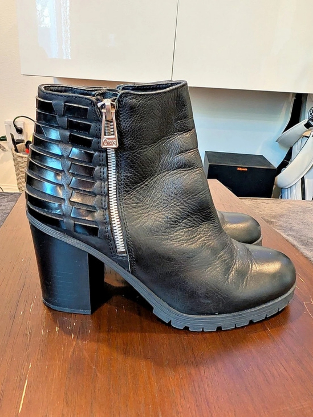 Circus by Sam Edelman Black Ankle Boots with Block Heel